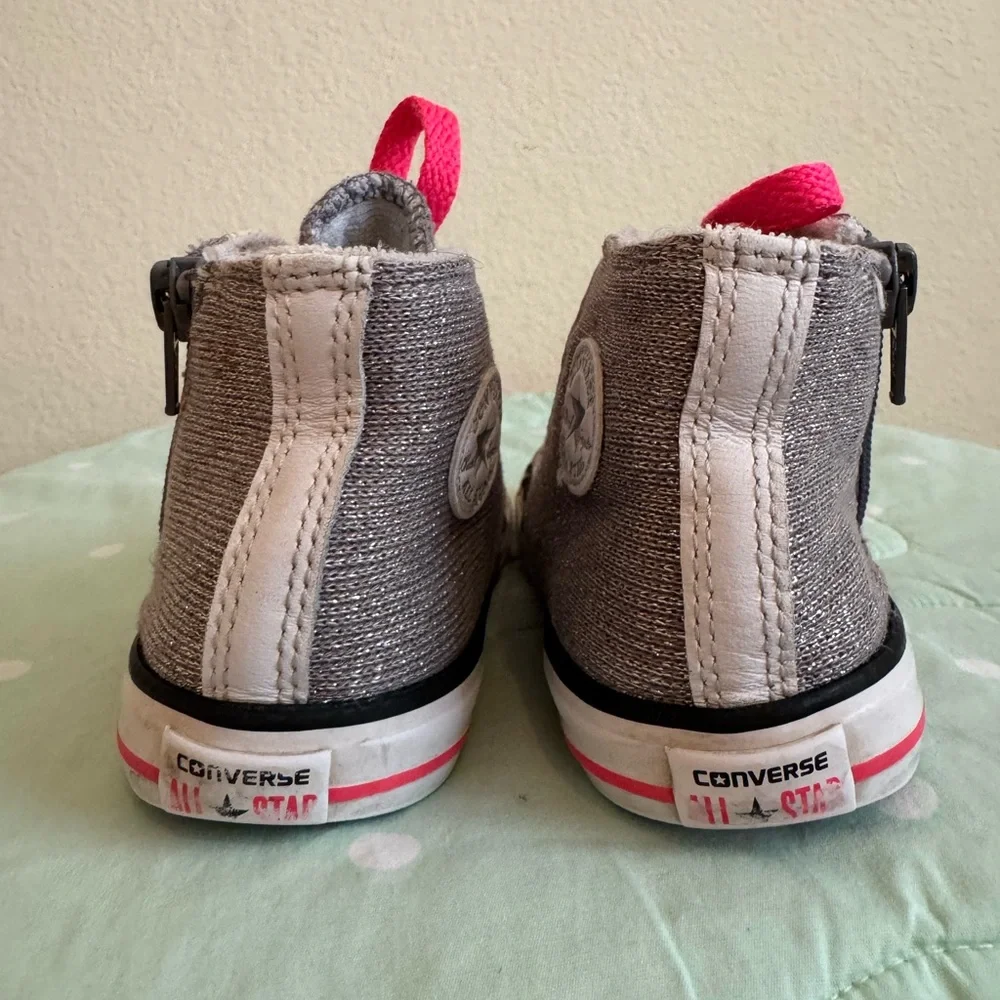 Converse Kids High-Top Sneakers with Pink and Gray Toddler size 10
